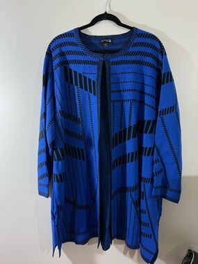 Antthony Blue and Black Sweater Duster